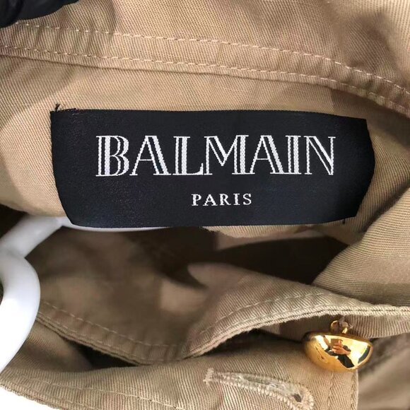 Balmain Tan Bomber Jacket with Gold Accents - Picture 3 of 6